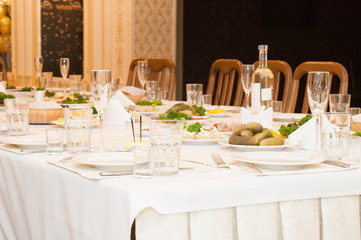 Festive Easter meal. A table with snacks and food.