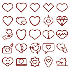 heart - minimal thin line web icon set. simple vector illustration. concept for infographic website or app.