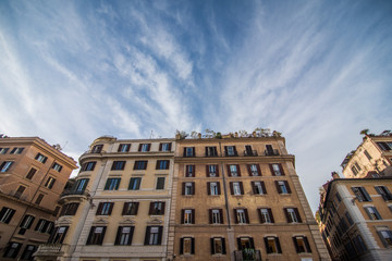Fototapeta premium Rome, Italy - November, 2018: Spanish steps blurred in vintage style, Rome, Italy,Europe. Rome Spanish Steps are a famous landmark and attraction of Rome and Italy.