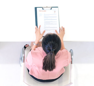 New Employer have been invited to sign work contract after successful job interview