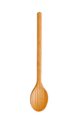 Traditional wooden kitchen spoon isolated on white.