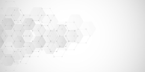 Abstract hexagons pattern for medical and scientific design.