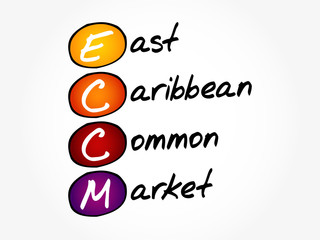 ECCM - East Caribbean Common Market acronym, business concept background