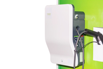 electric vehicle charging (Ev) station for Ev car isolated on white background