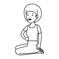 young woman in lotus position