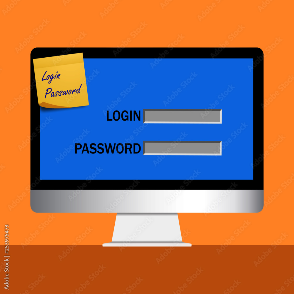 Aufkleber vector illustration of it security breach and vulnerability educational concept. sticky note with pa
