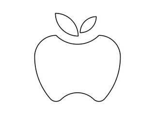 Apple line drawing illustration vector