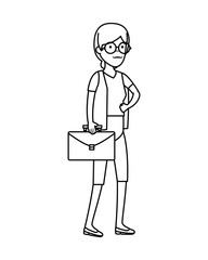 old woman with portfolio character