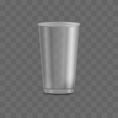 Big empty and blank clear transparent disposable plastic cup.