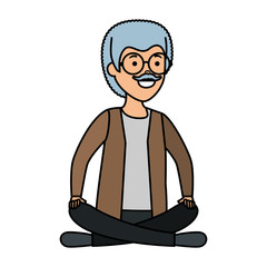 old man with lotus position