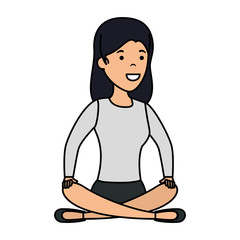 young woman in lotus position