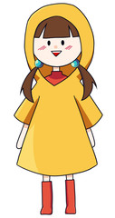 little girl in raincoat