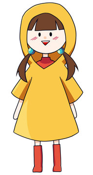 little girl in raincoat