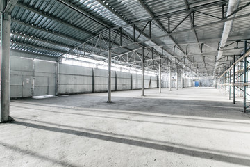 Interior of empty warehouse.