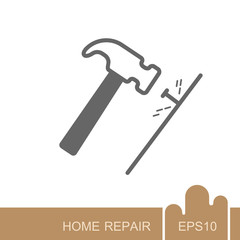 Hammer and nails icon