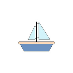 cartoon ship toy colored icon. Signs and symbols can be used for web, logo, mobile app, UI, UX