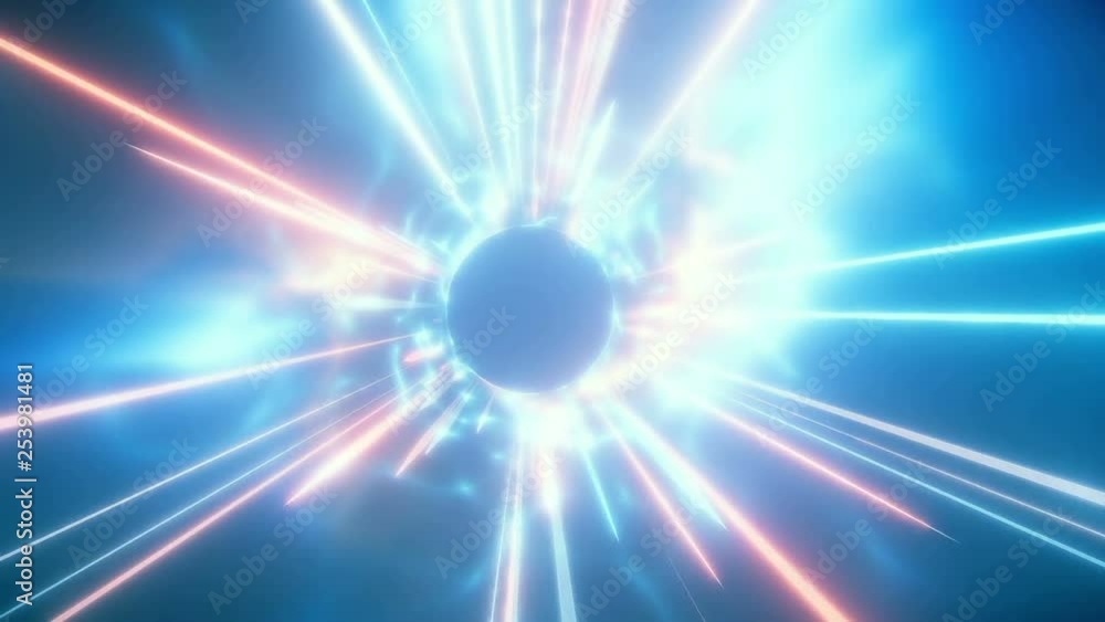 Poster travel in space and time at the speed of light. high-energy visualization of flight through hyperspa