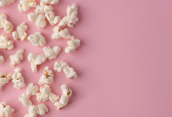 Popcorn on pink background