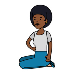 young black woman in lotus position