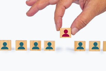 Human resources to recruitment a top of business man , business concept.