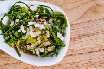 Spicy soup of Red ant eggs are larvae of ants.