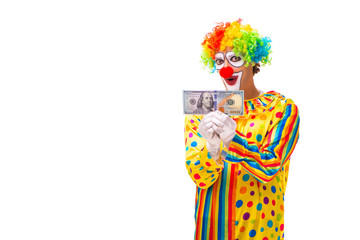 Male clown isolated on white 