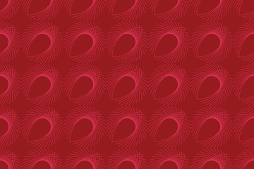 Seamless, abstract background pattern made with repeated eye shaped geometric forms. Decorative and modern vector art in pink and red colors.