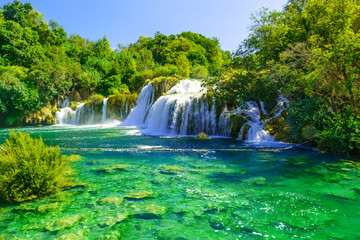 Waterfalls Krka in National Park, Dalmatia, Croatia