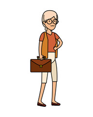 old woman with portfolio character