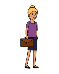 young woman with portfolio character