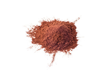 Cacao powder isolated on a white background