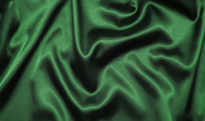 Green satin fabric as background