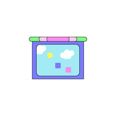 cartoon tablet kids toy colored icon. Signs and symbols can be used for web, logo, mobile app, UI, UX