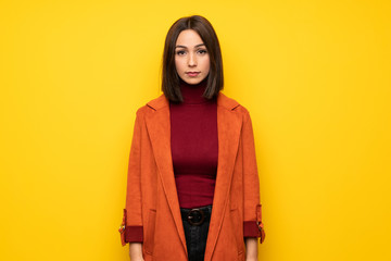Young woman with coat portrait