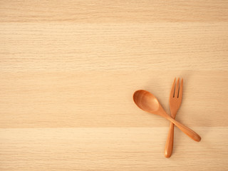 Cutlery set on a wooden table