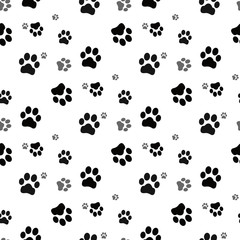 Fototapeta na wymiar Dog paw seamless.Cat Paw Dog Paw kitten vector Seamless Pattern wallpaper background