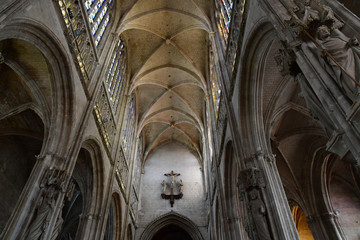 Vernon, France - march 25 2017 : gothic collegiate church