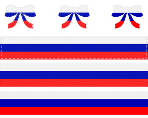 Russische Fahne auf Schleife und Band