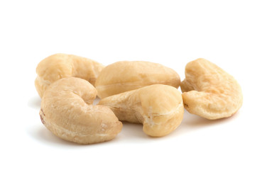 cashew nuts on white background