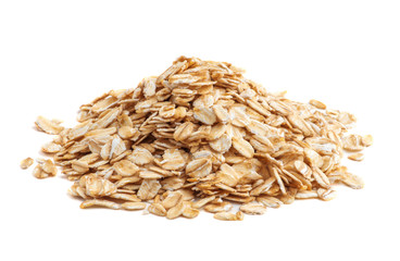 pile of oatmeal isolated on white background