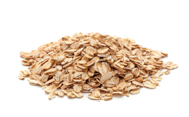 pile of oatmeal isolated on white background