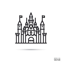 Fototapeta premium fantasy castle vector line icon