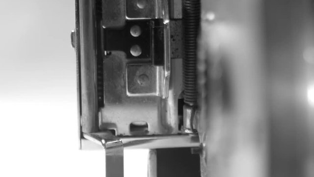 Extreme close up of a vintage Polaroid Land camera. Macro.