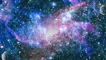 planets, stars and galaxies in outer space showing the beauty of space exploration. Elements...