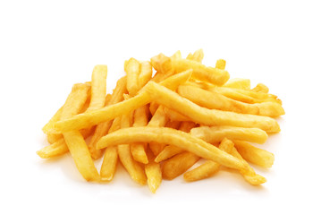 potato fry on white isolated background