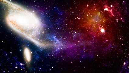 Nebula and galaxies in space.Planet and Galaxy - Elements of this Image Furnished by NASA