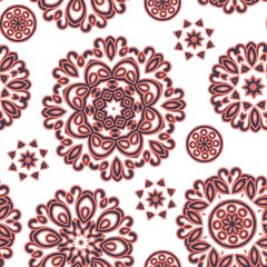 Mandala pattern. Seamless background pattern in oriental style. Vector. Textile design, fabric swatch ,wrapping paper, surface.