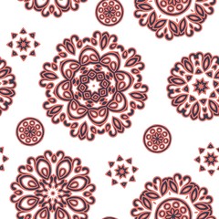 Mandala pattern. Seamless background pattern in oriental style. Vector. Textile design, fabric swatch ,wrapping paper, surface.