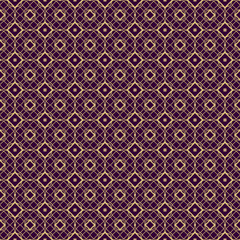 Obraz premium Modern Stylish Geometry Seamless Pattern Art Deco Background. Luxury Texture For Wallpaper, Invitation. Vector Illustration. Purple gold color