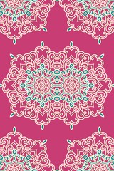 Mandala pattern. Seamless background pattern in oriental style. Vector. Textile design, fabric swatch ,wrapping paper, surface.